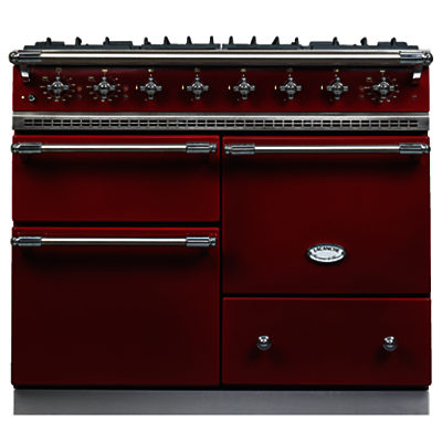 Lacanche Macon LG1053GE Dual Fuel Range Cooker, Burgundy / Chrome Trim